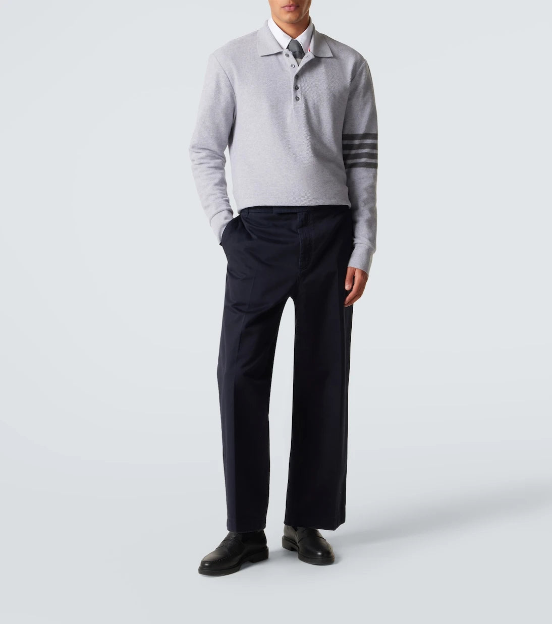 Thom Browne - 4-Bar cotton piqué polo shirt