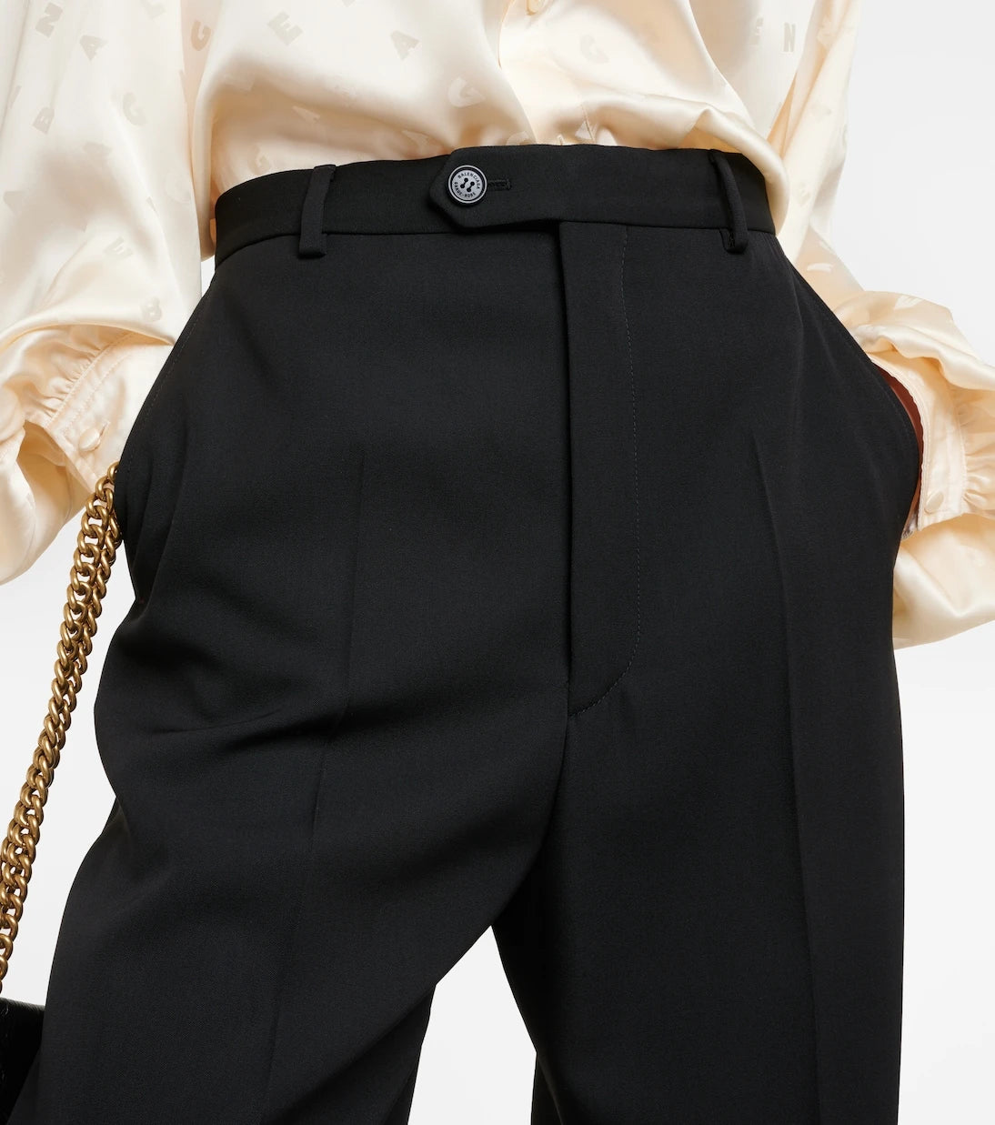 Balenciaga - Mid-rise wool wide-leg pants