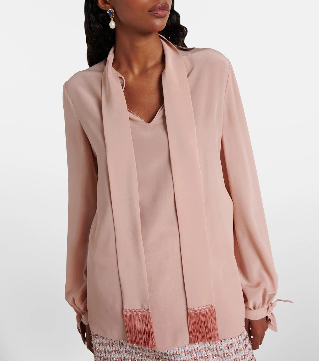 Valentino - Bow-detail silk crêpe blouse