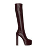 Saint Laurent Pink Leather Billy Knee-High Boots 95