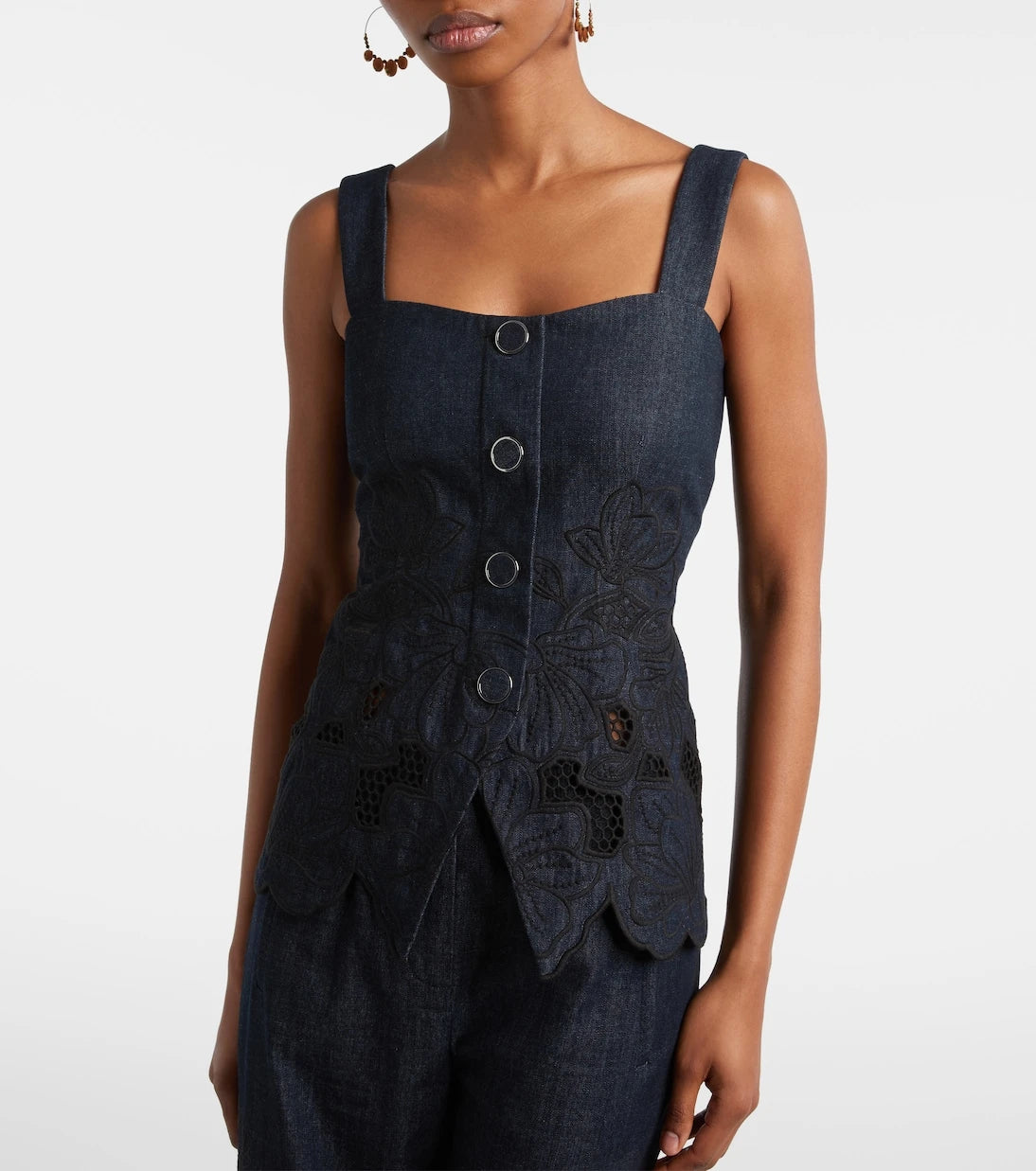 Veronica Beard - Mirielle cotton chambray top
