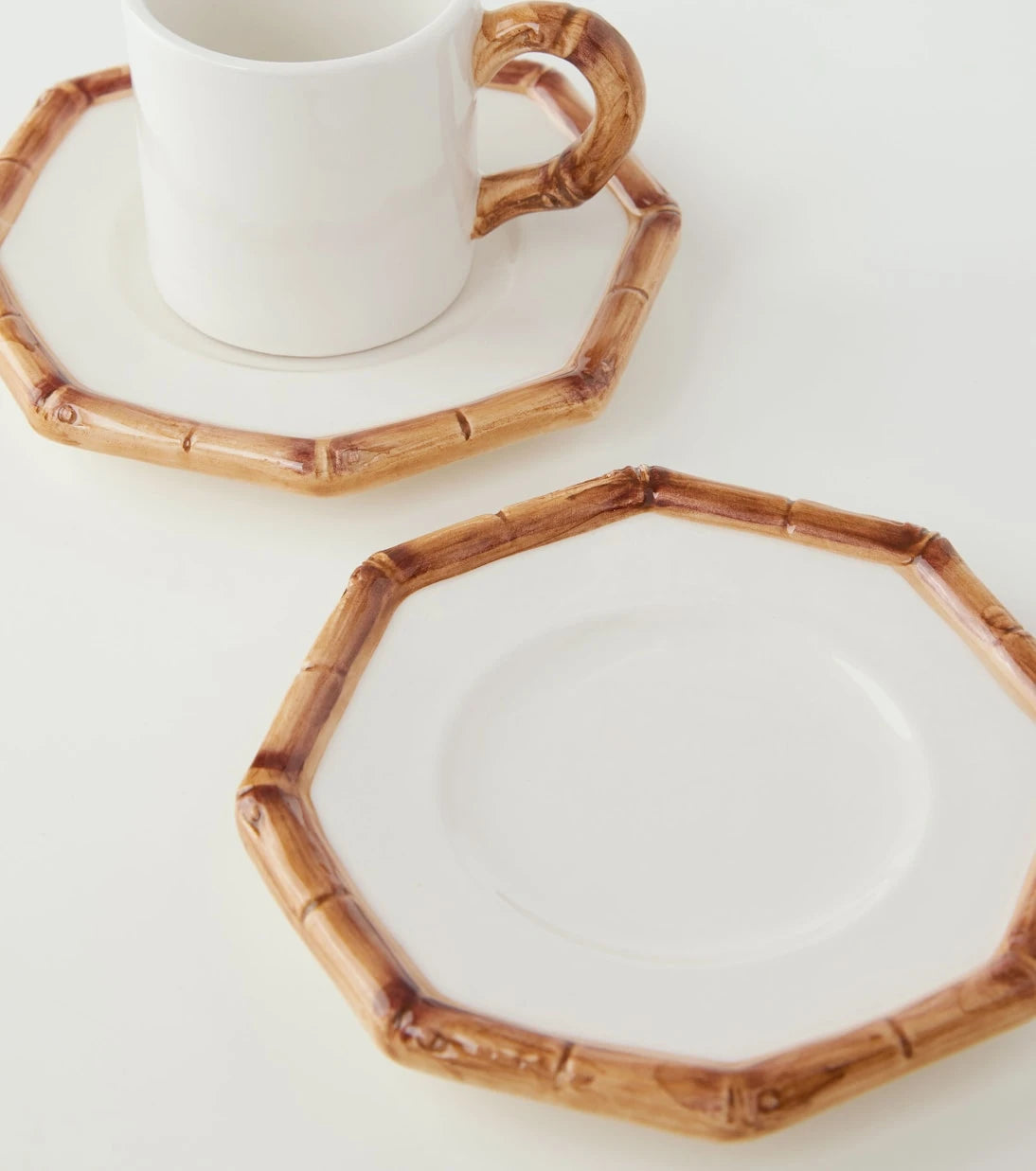 Les-Ottomans - Bamboo set of 2 espresso cups and saucers