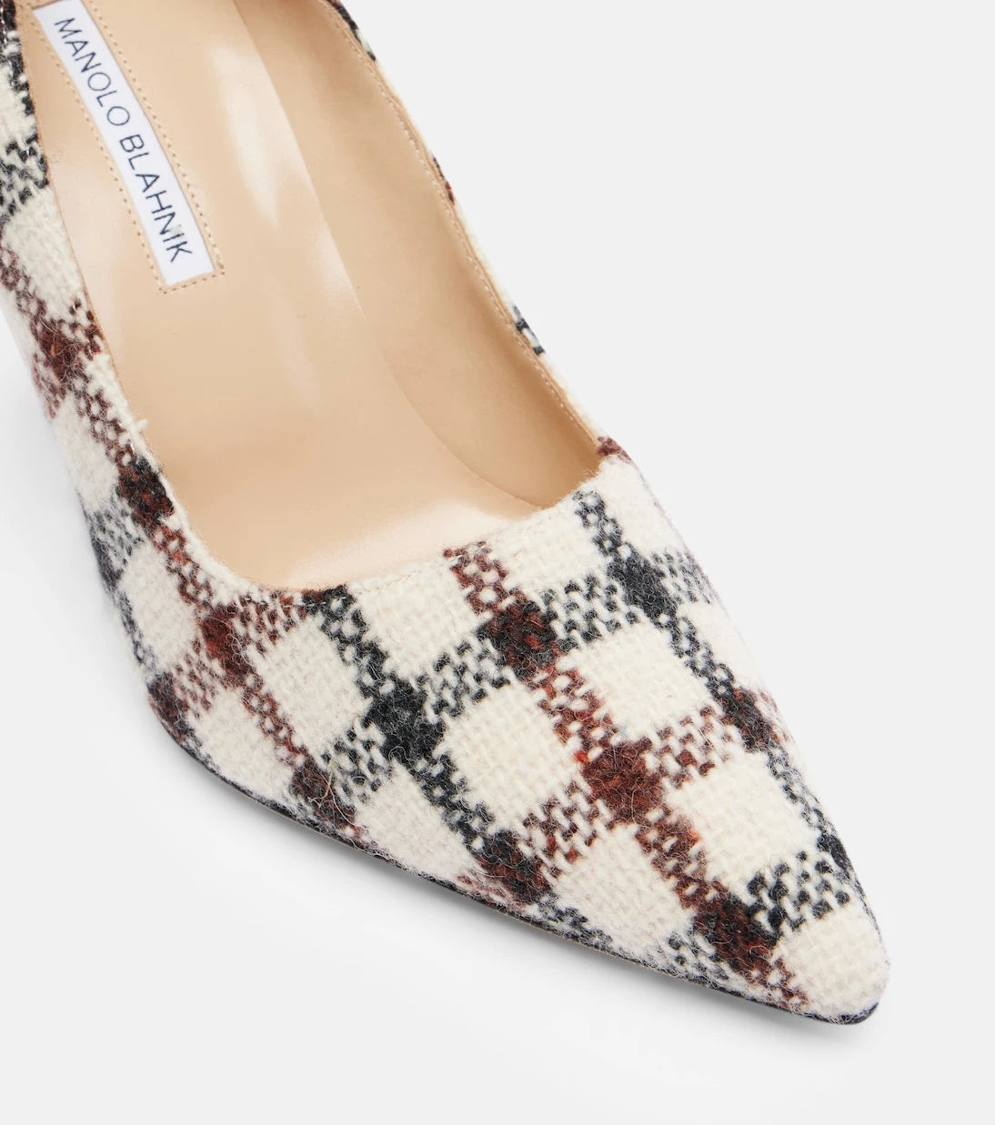 Manolo Blahnik - حذاء BB 90 بنقشة المربعات بكعب عالٍ