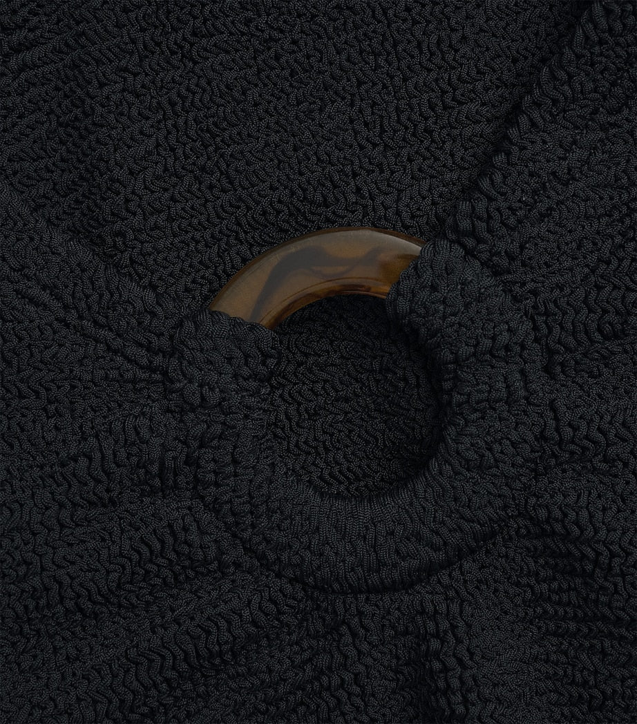 Black Celine Plunge Swimsuit