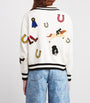 Alice+Olivia White Cotton Embroidered Bradley Cardigan