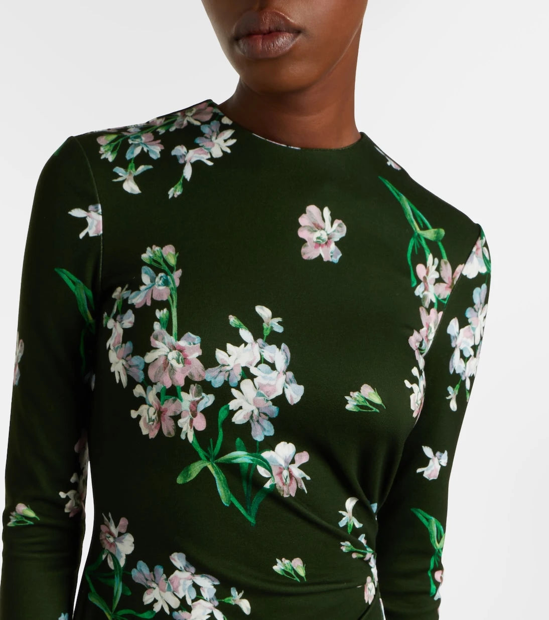 Erdem - Draped floral midi dress