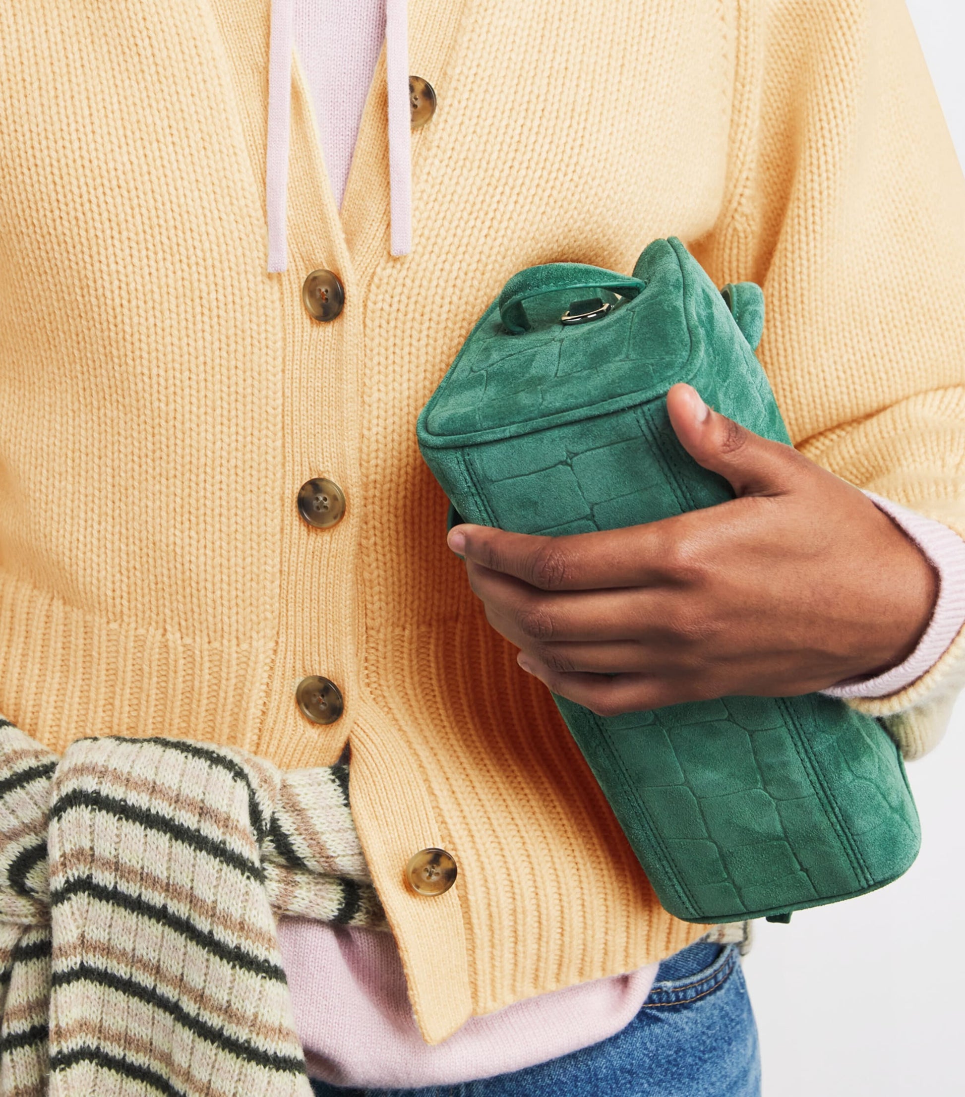 Yellow Cashmere Sculpted Cardigan