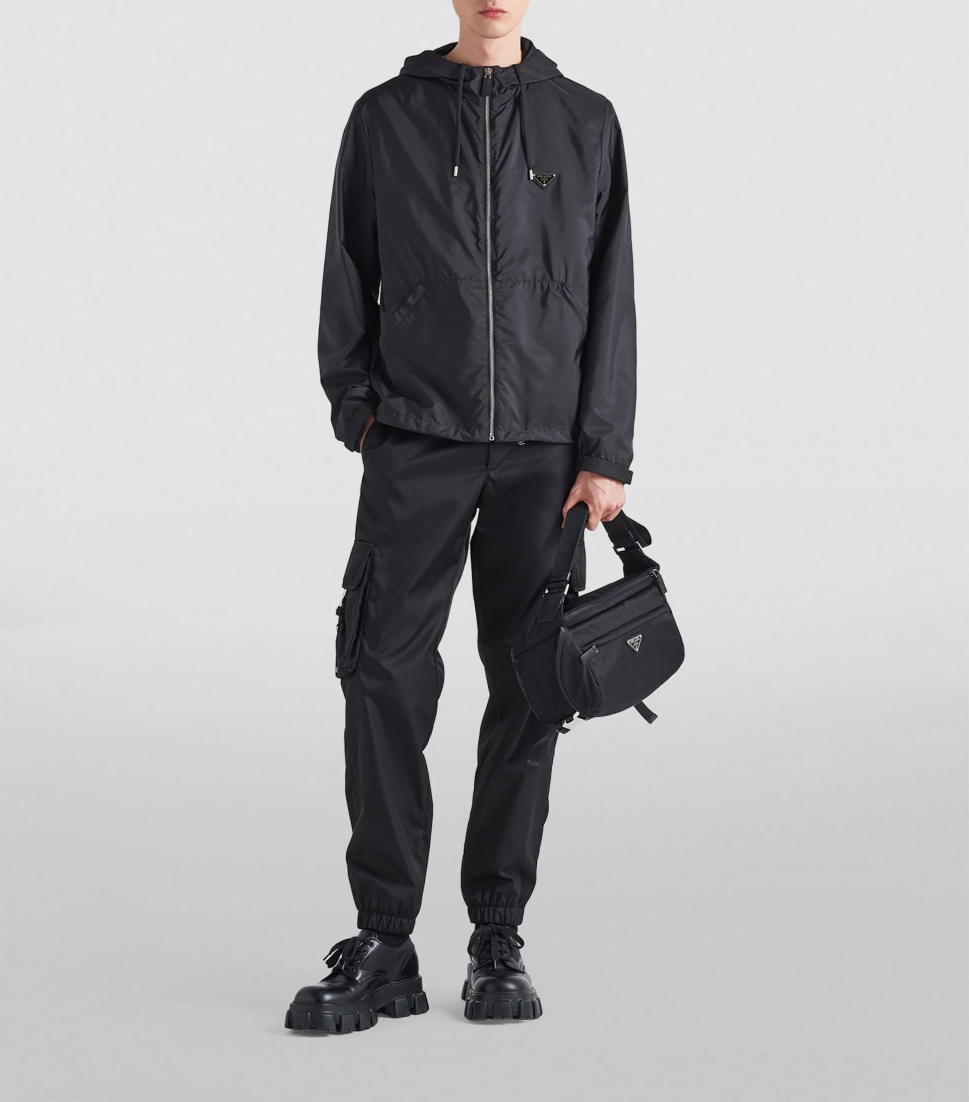 Prada Black Re-Nylon Hooded Jacket