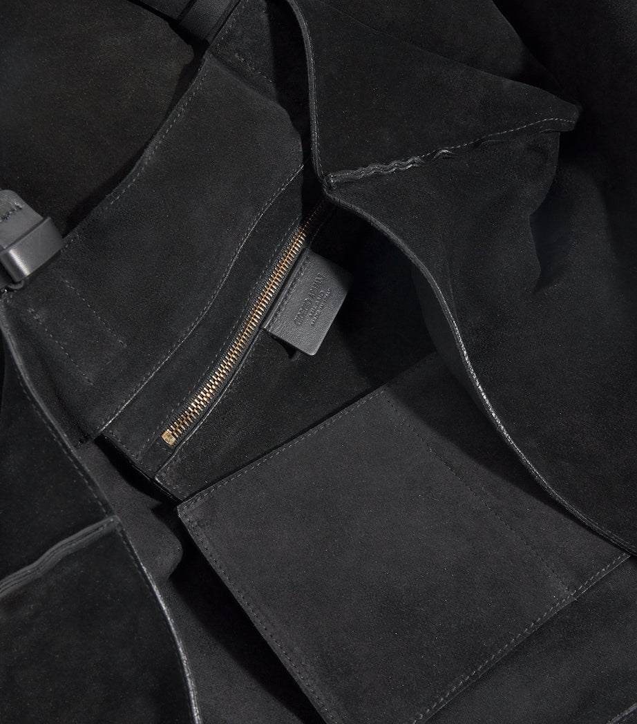 Giorgio Armani Suede Leather-Trim Tote Bag