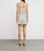 Clio Peppiatt Silver Crystal Square-Neck Mini Dress