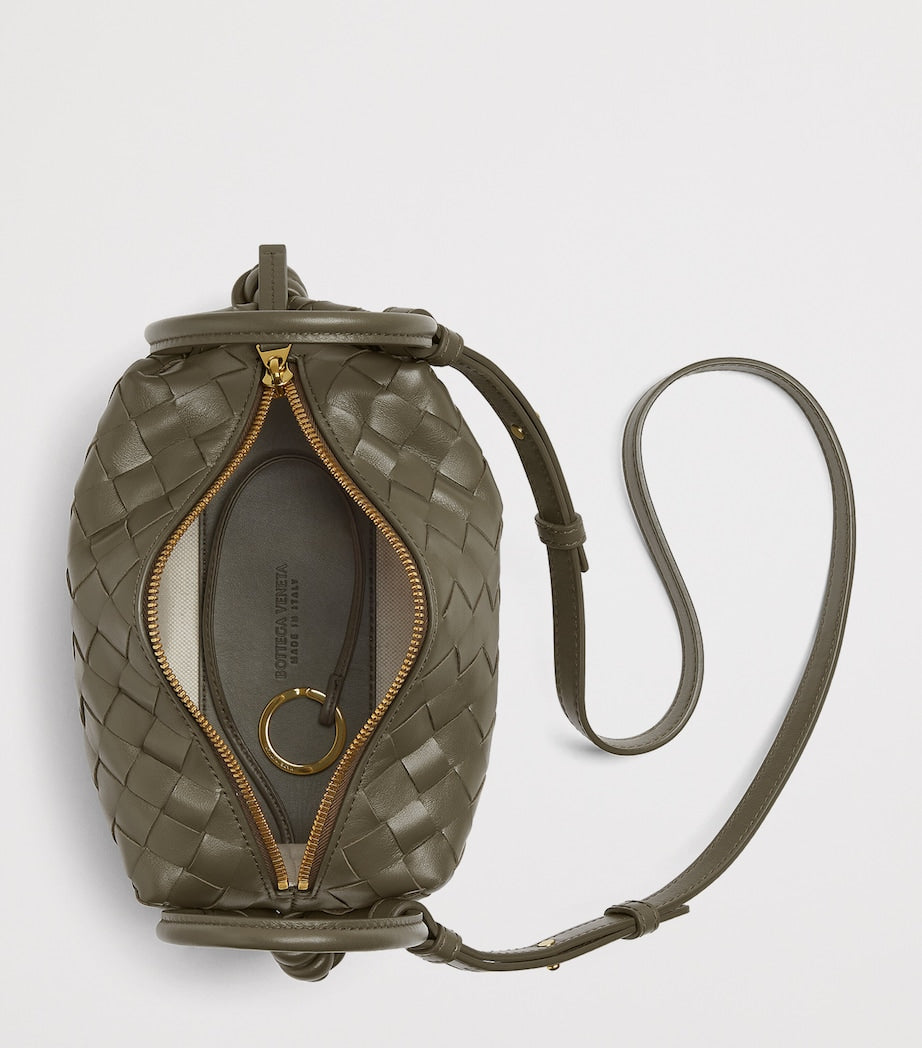 Green Small Leather Loop Top-Handle Bag
