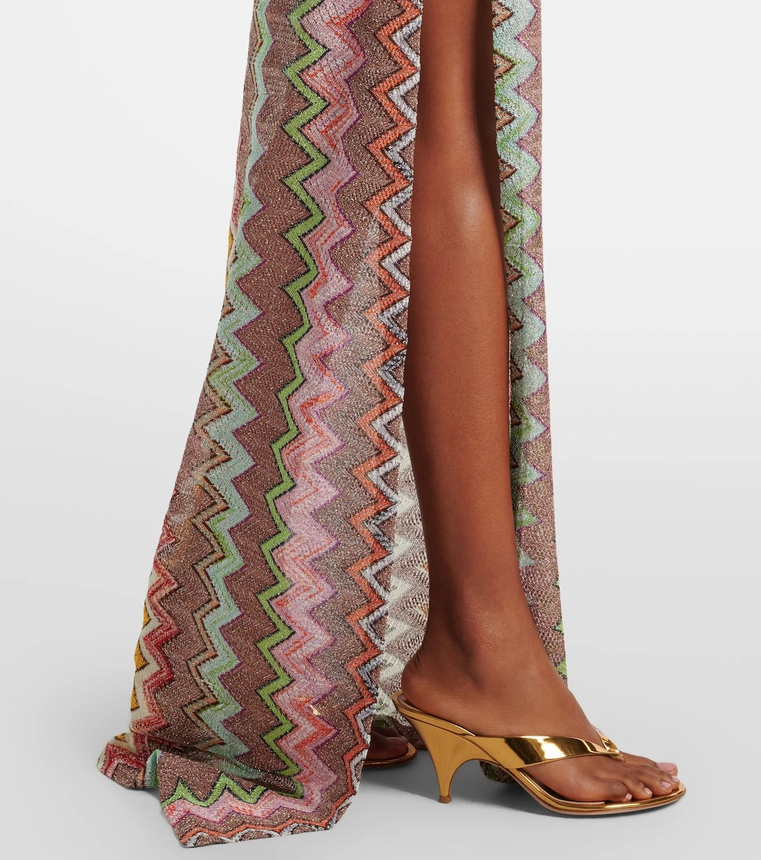 Missoni - تنورة بنمط متعرج لامعة ملفوفة