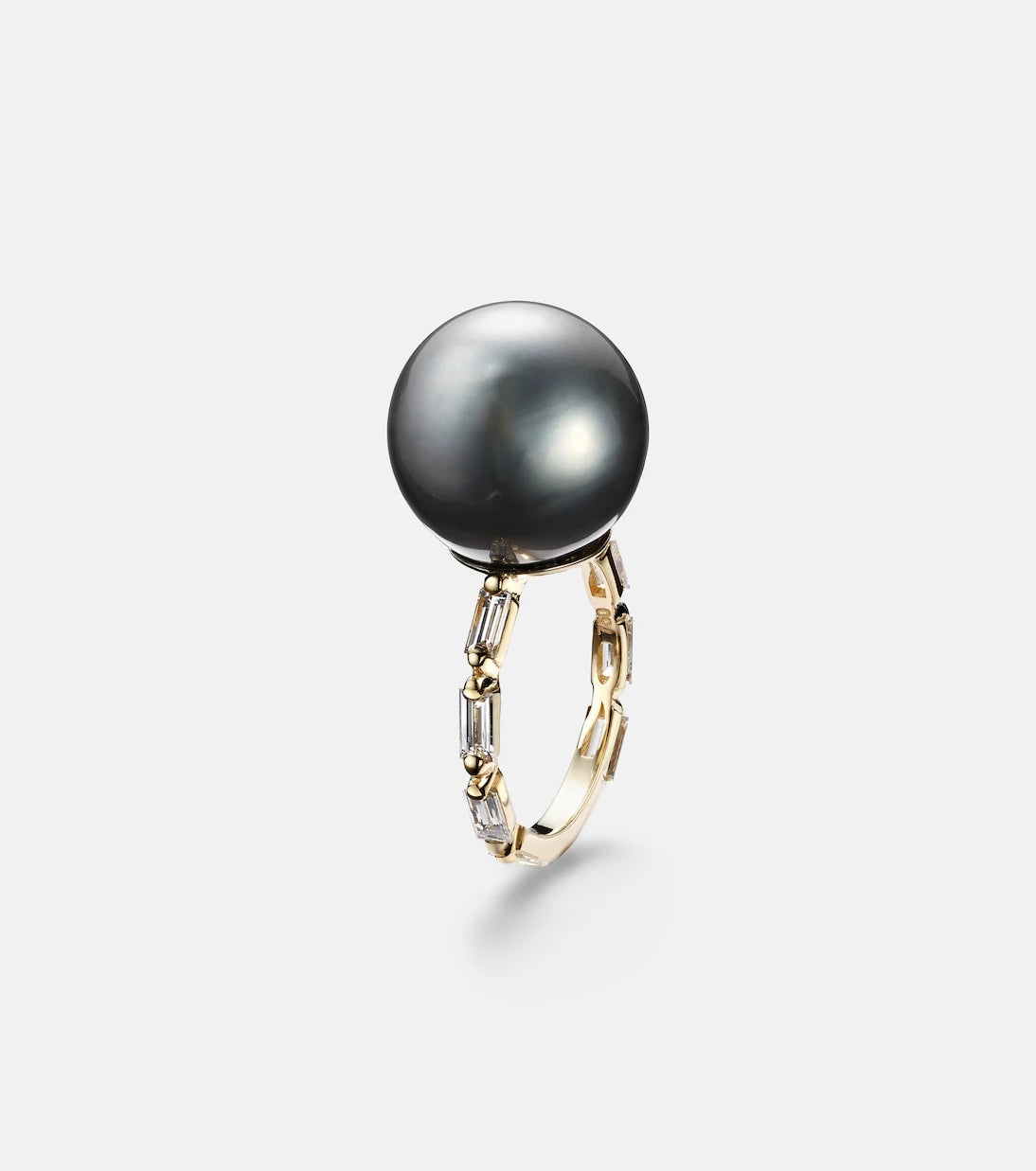 Suzanne Kalan - 18kt gold ring with pearl and diamonds