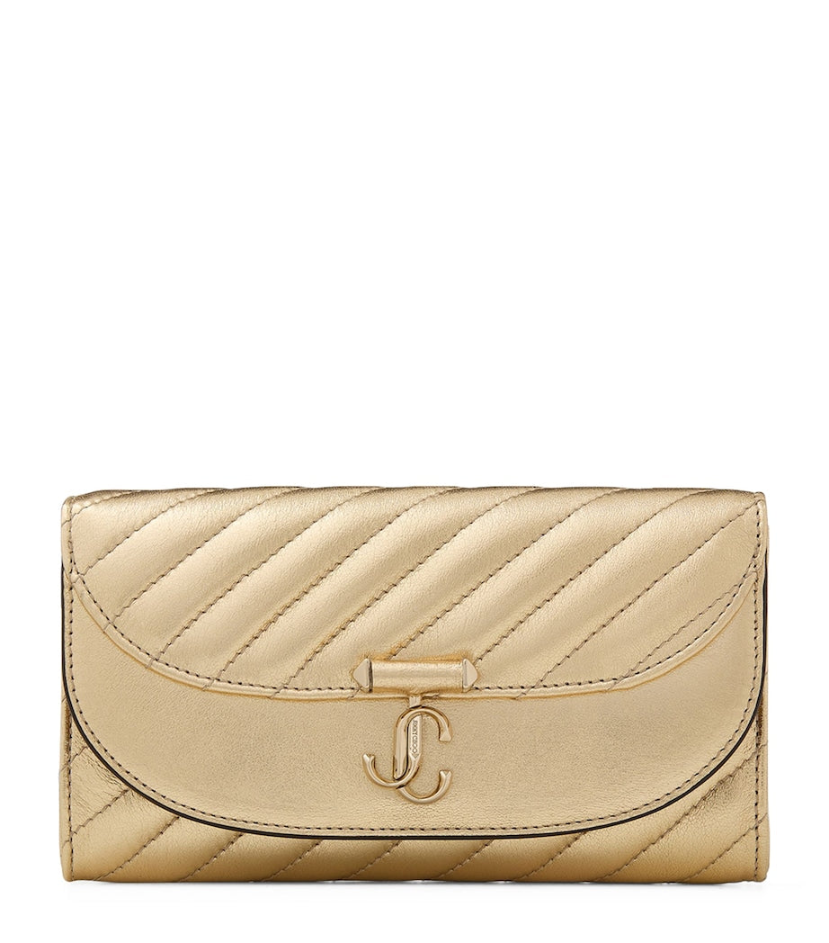 Gold Leather Curve Chain Wallet