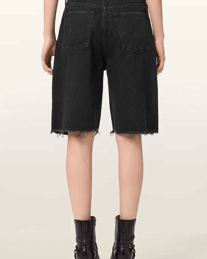 AllSaints къс панталон дамски от деним AKI