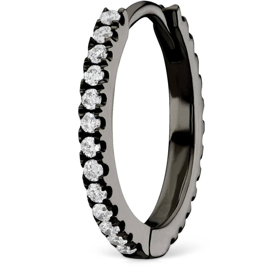 Black Gold and Diamond Eternity Ring Earring (9.5mm)