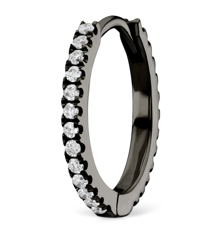 Black Gold and Diamond Eternity Ring Earring (9.5mm)