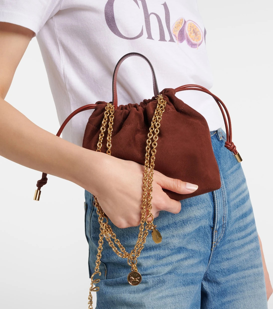 Chloé - Chloé Icons Small suede bucket bag