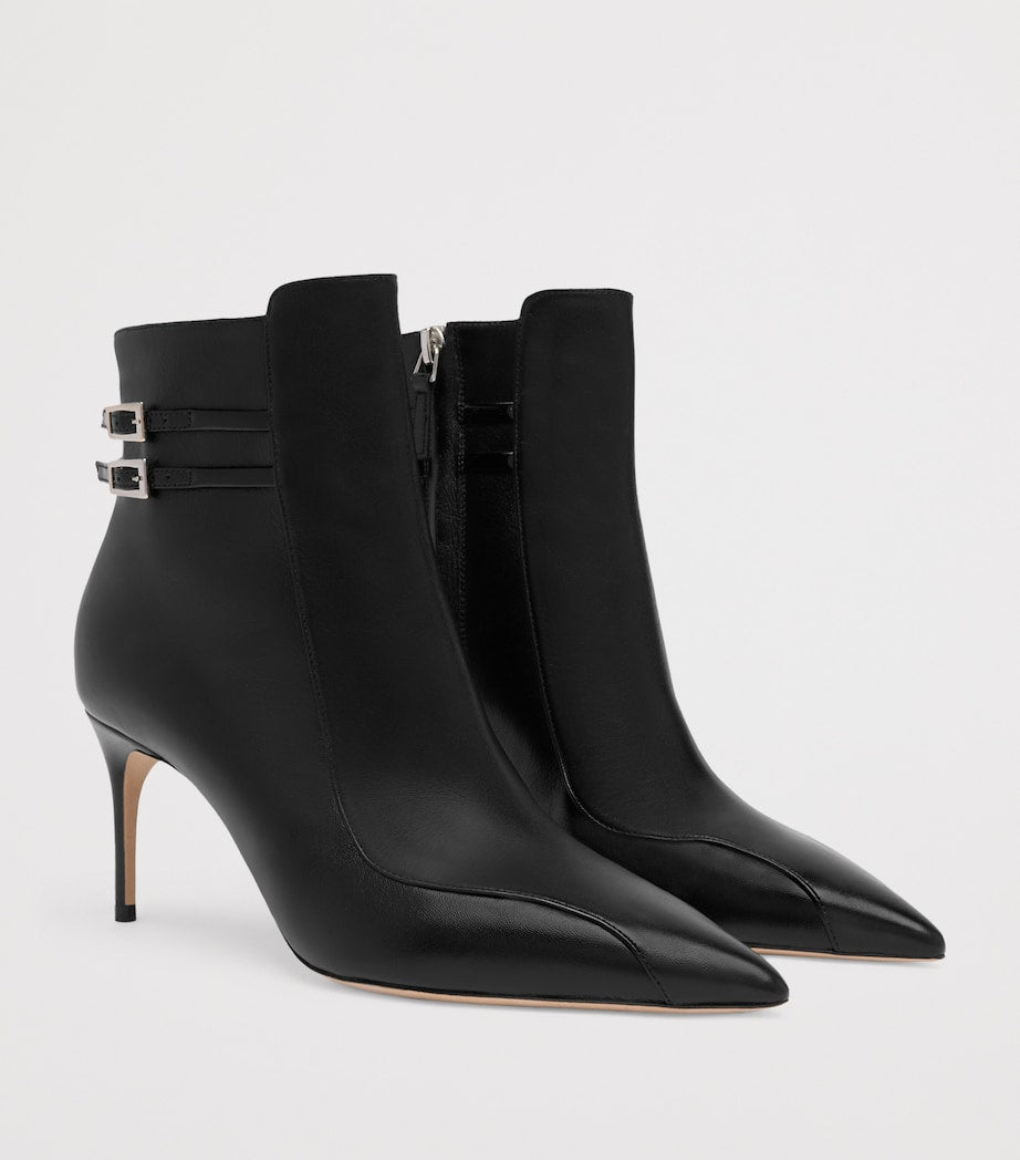 Black Leather Giordana Ankle Boots 70