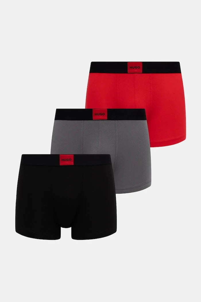 HUGO Erkek Pamuk Elastan Boxer TRUNK TRIPLET GALAXY 3'lü
