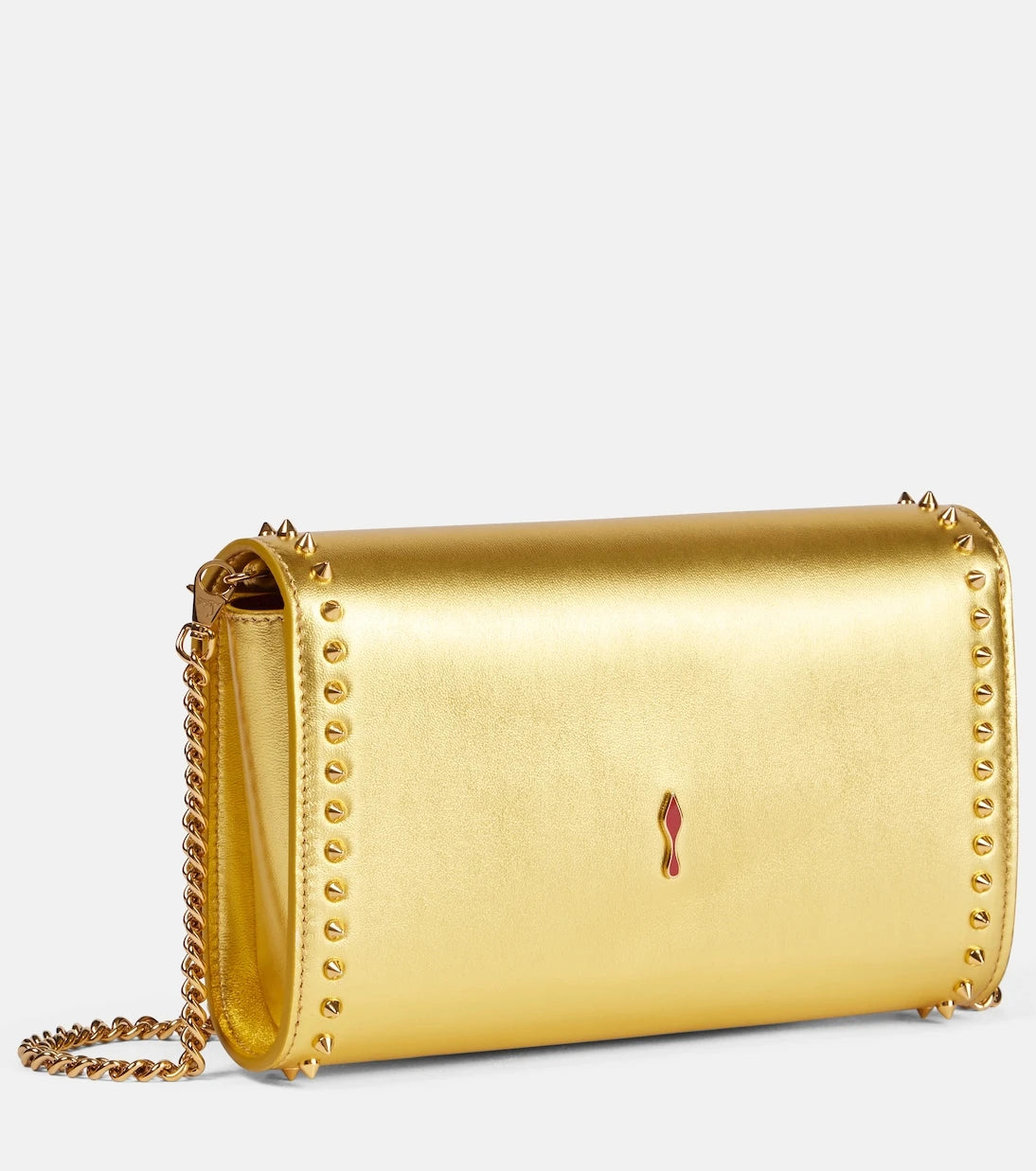 Christian Louboutin - Paloma spiked metallic leather clutch