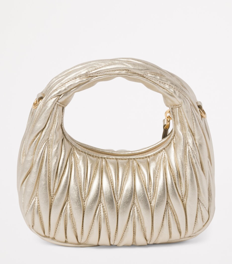 Metallic Mini Matelassé Leather Wander Top-Handle Bag