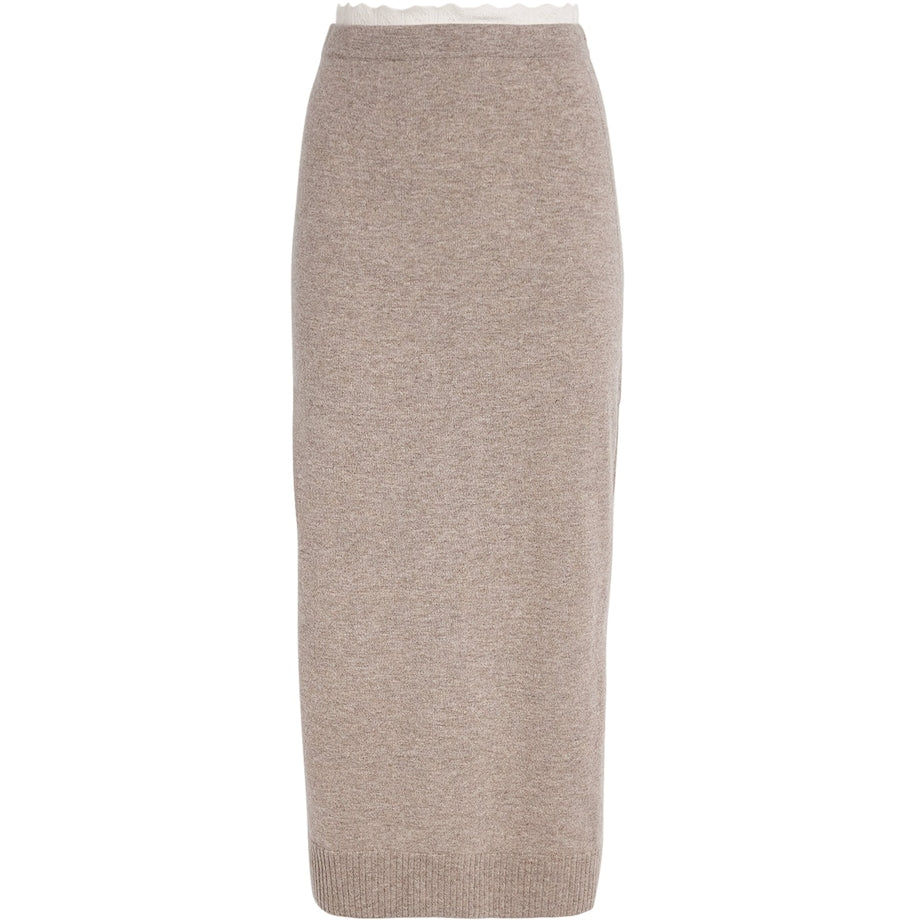 Sandro Paris Wool-Cashmere Midi Skirt
