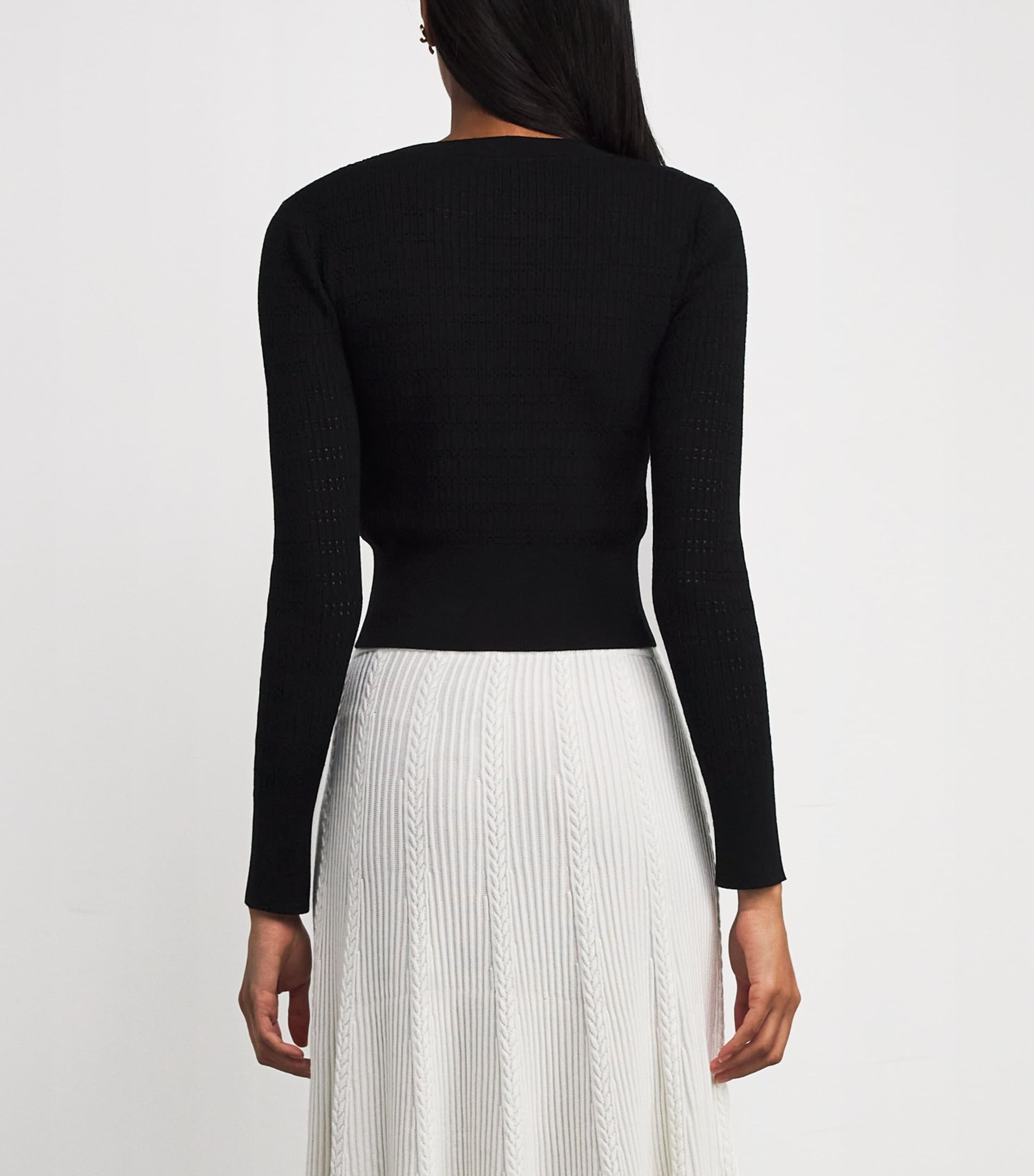 Claudie Pierlot Black Bow-Embellished Cut-Out Sweater