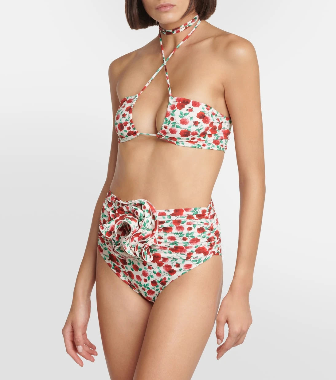 Magda Butrym - Floral-printed halterneck bikini top