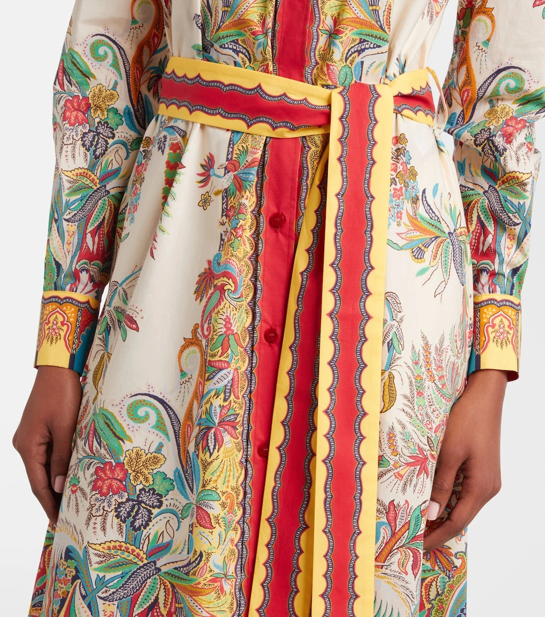 Etro - Paisley belted cotton shirt dress