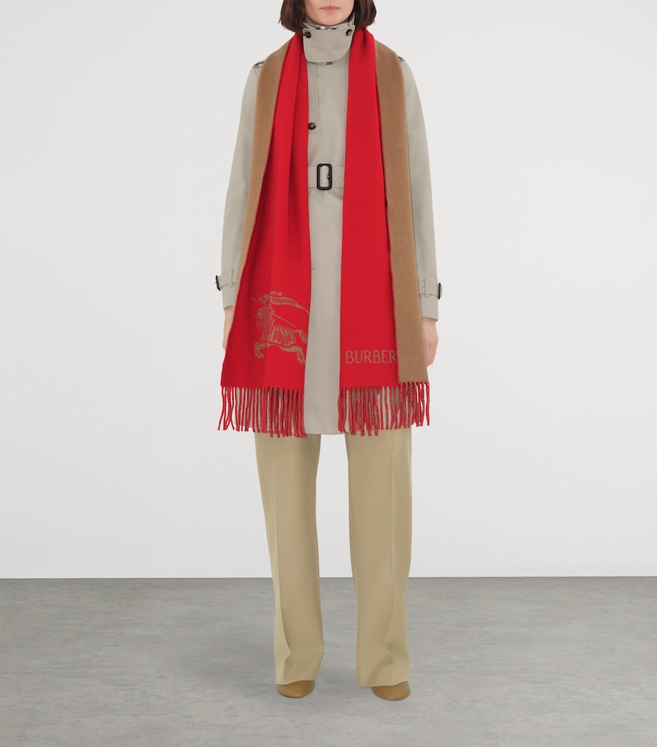 Beige Cashmere Reversible EKD Scarf