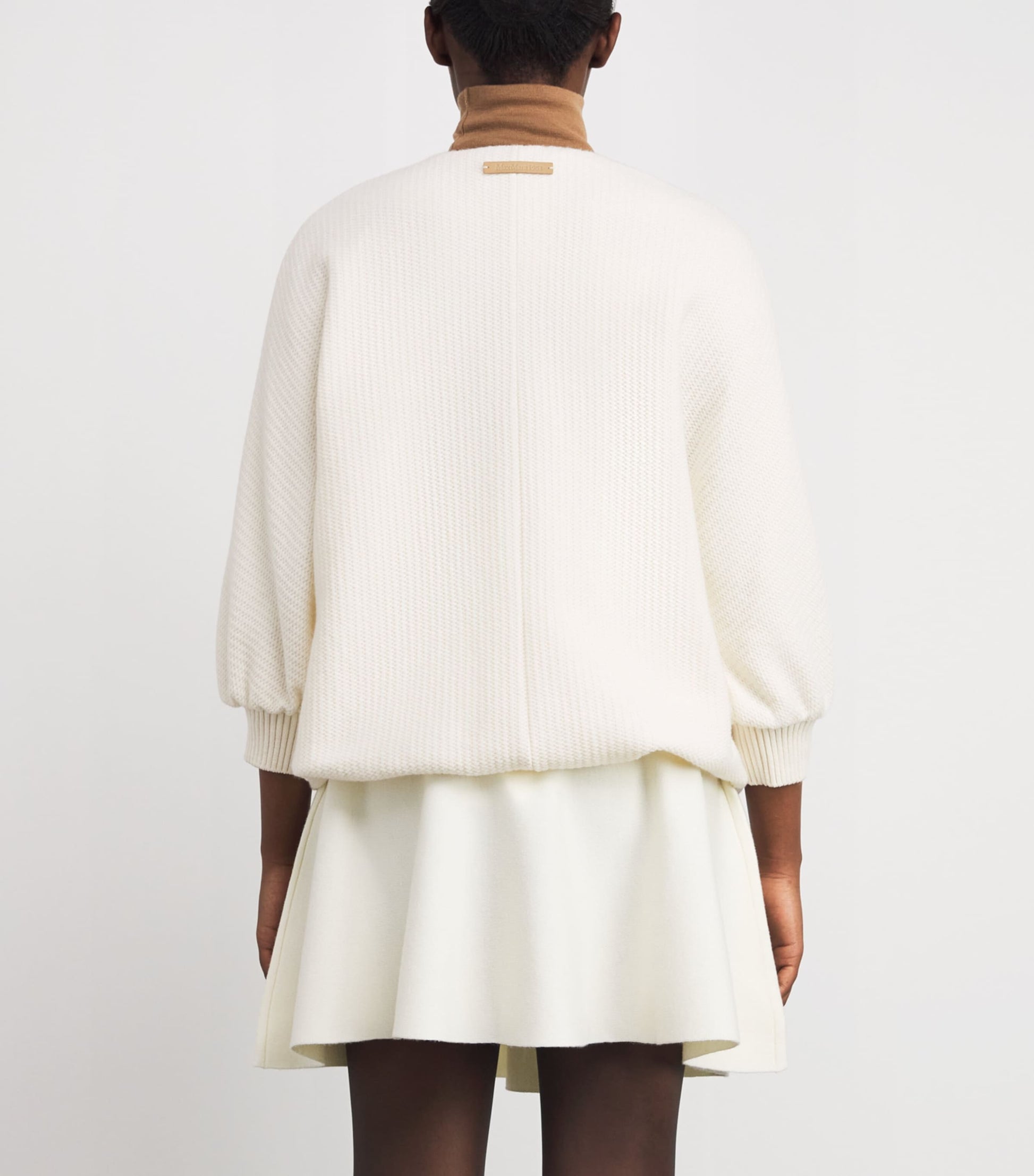 White Wool-Cashmere Knitted Jacket