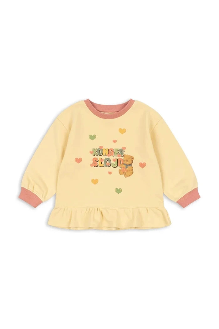 Konges Sløjd çocuk pamuklu sweatshirt SPOTTY FRILL SWEAT GOTS