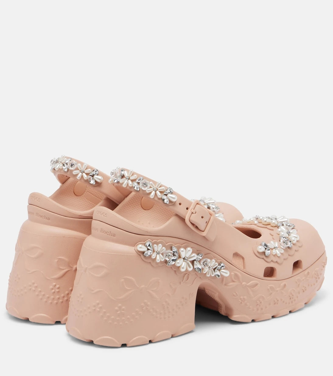 Simone Rocha - حذاء كروكس بكعب مزين ومفتوح من الخلف