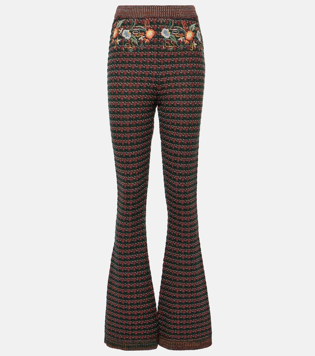 Etro - Embroidered high-rise flared pants