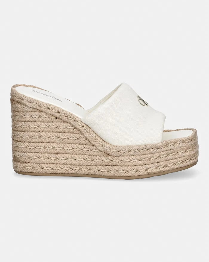 Calvin Klein kadın wedge espadril platform ayakkabı WEDGE ESPAD 70 CANVAS MG