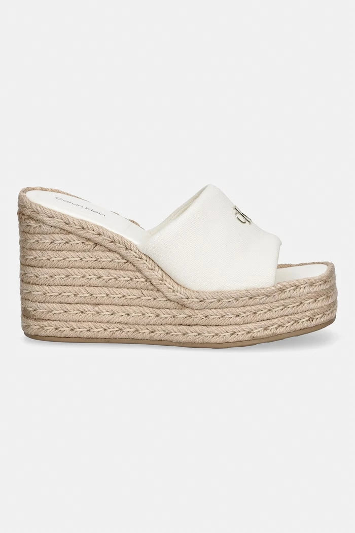 Calvin Klein kadın wedge espadril platform ayakkabı WEDGE ESPAD 70 CANVAS MG