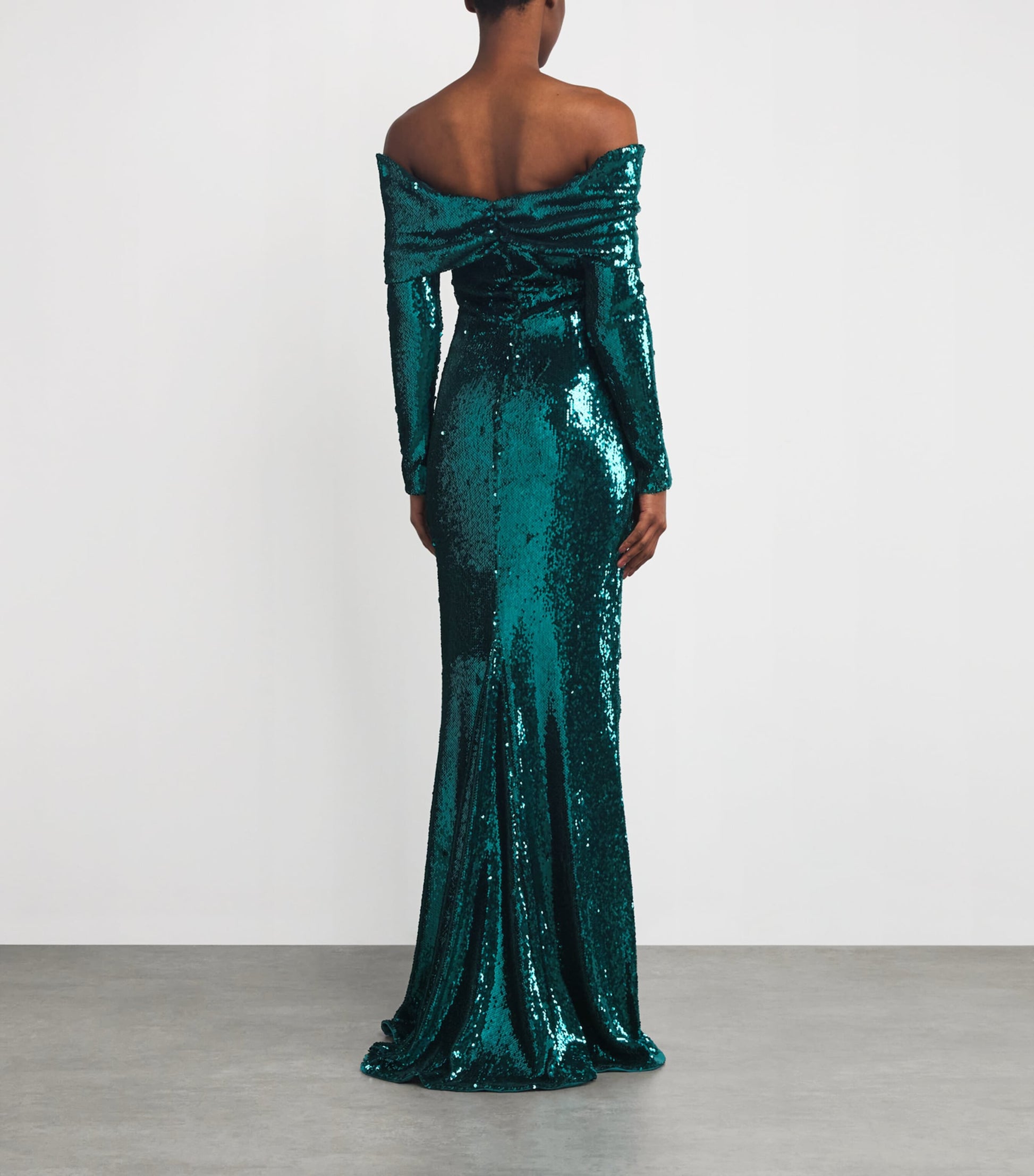 Zuhair Murad Blue Sequinned Off-The-Shoulder Gown