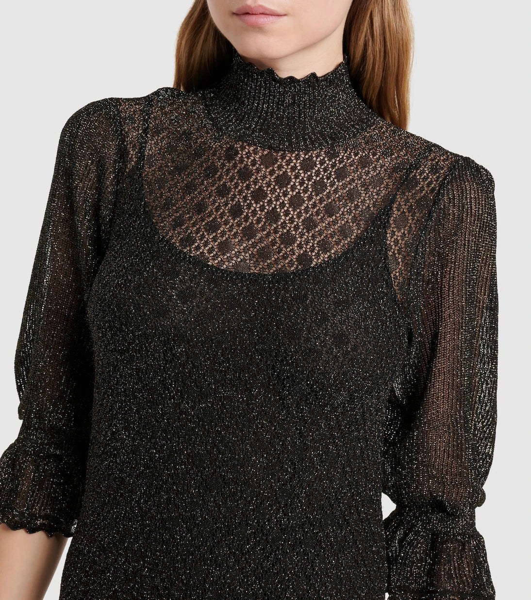 Chloé - Ruffled lamé minidress