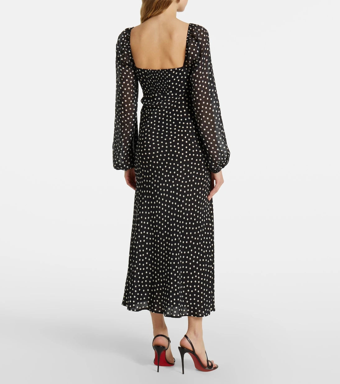 Rixo - Ivy polka-dot silk maxi dress