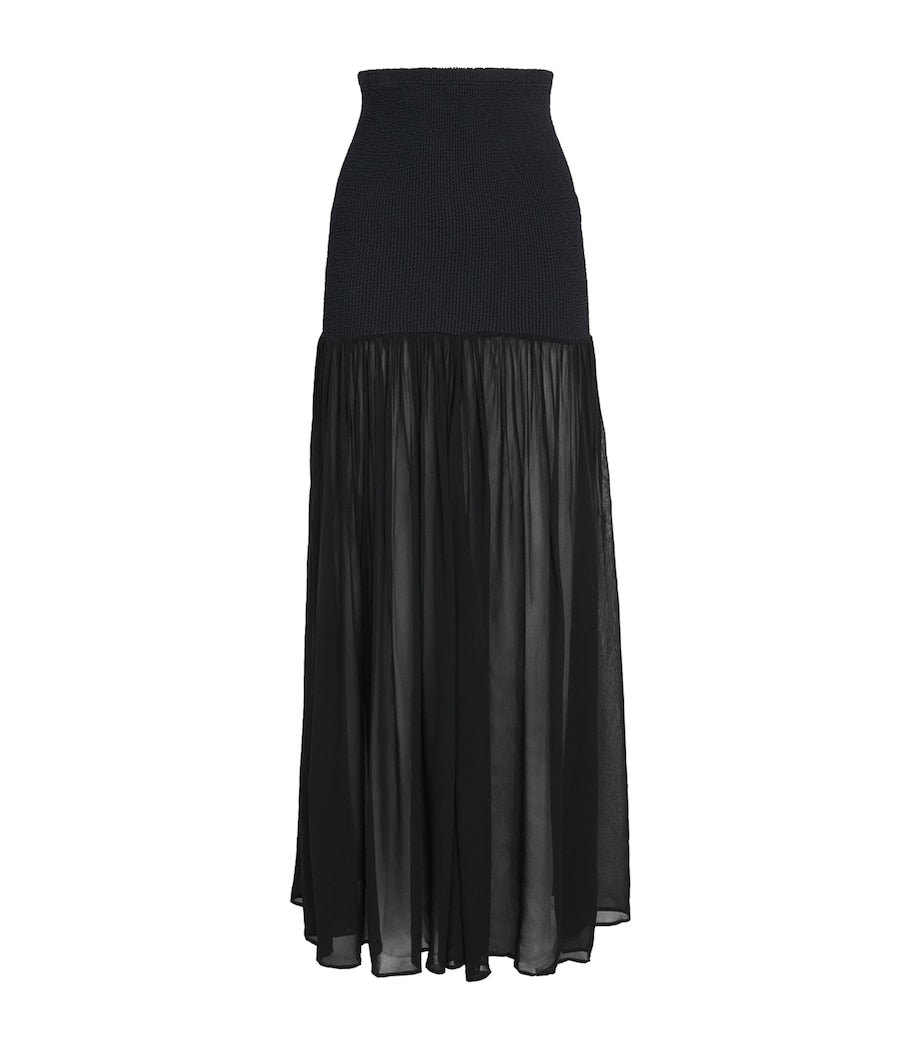 Hunza G Black Hybrid Maxi Skirt