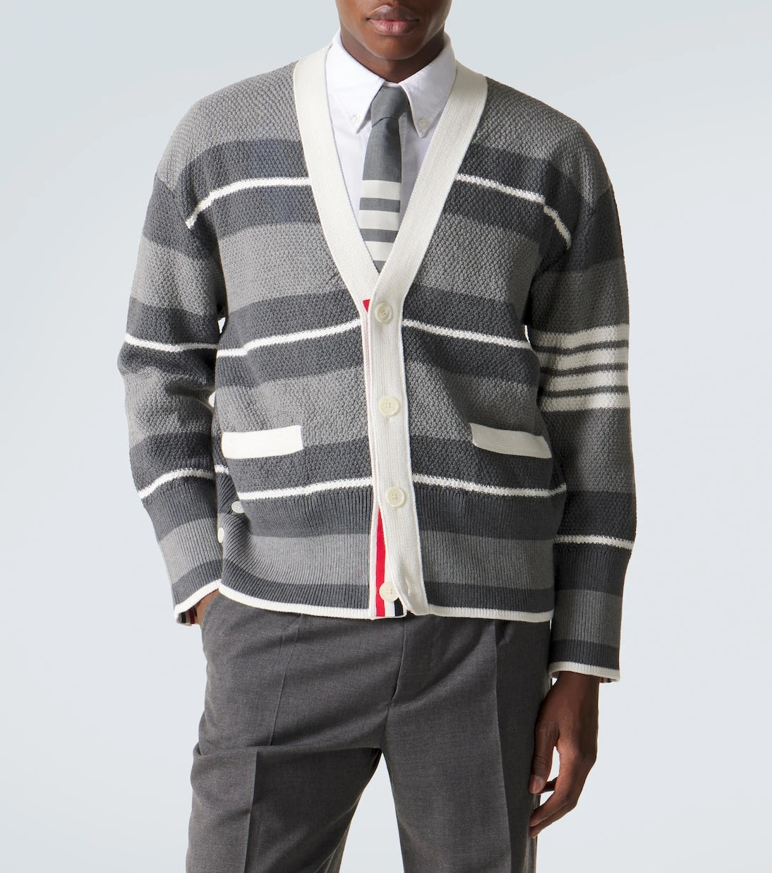 Thom Browne - Striped cotton cardigan