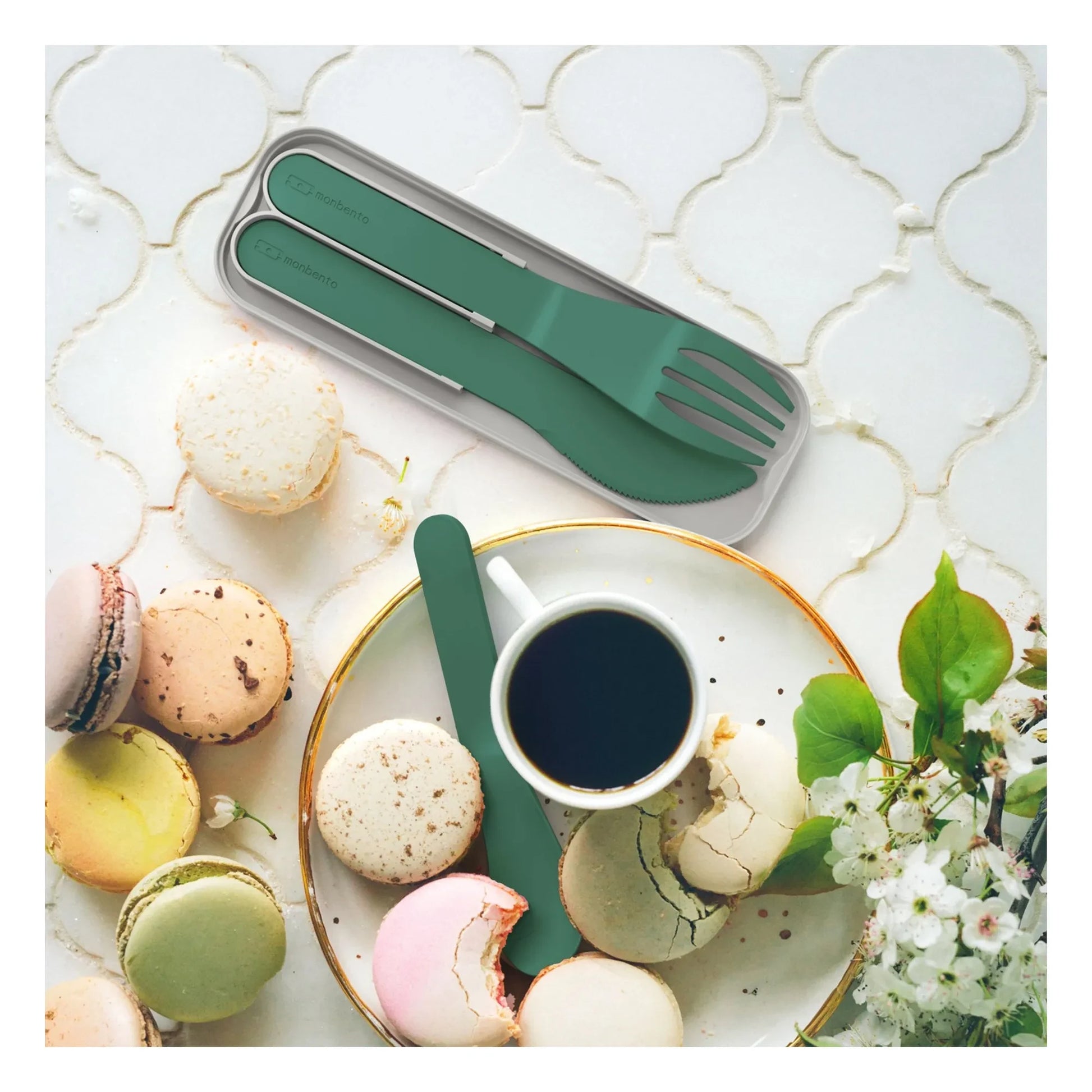 Monbento - MB Pocket Color biodegradable cutlery | Forest Green