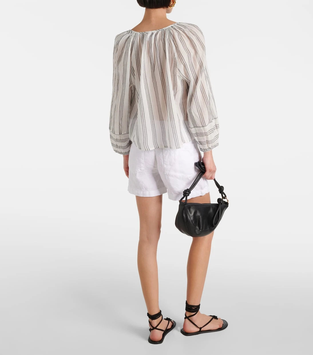 Velvet - Gianna embroidered striped cotton top