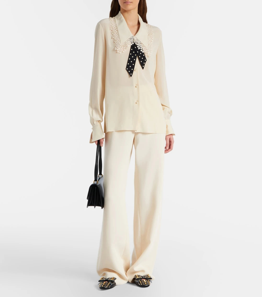Valentino - Ruffled silk crêpe de chine blouse