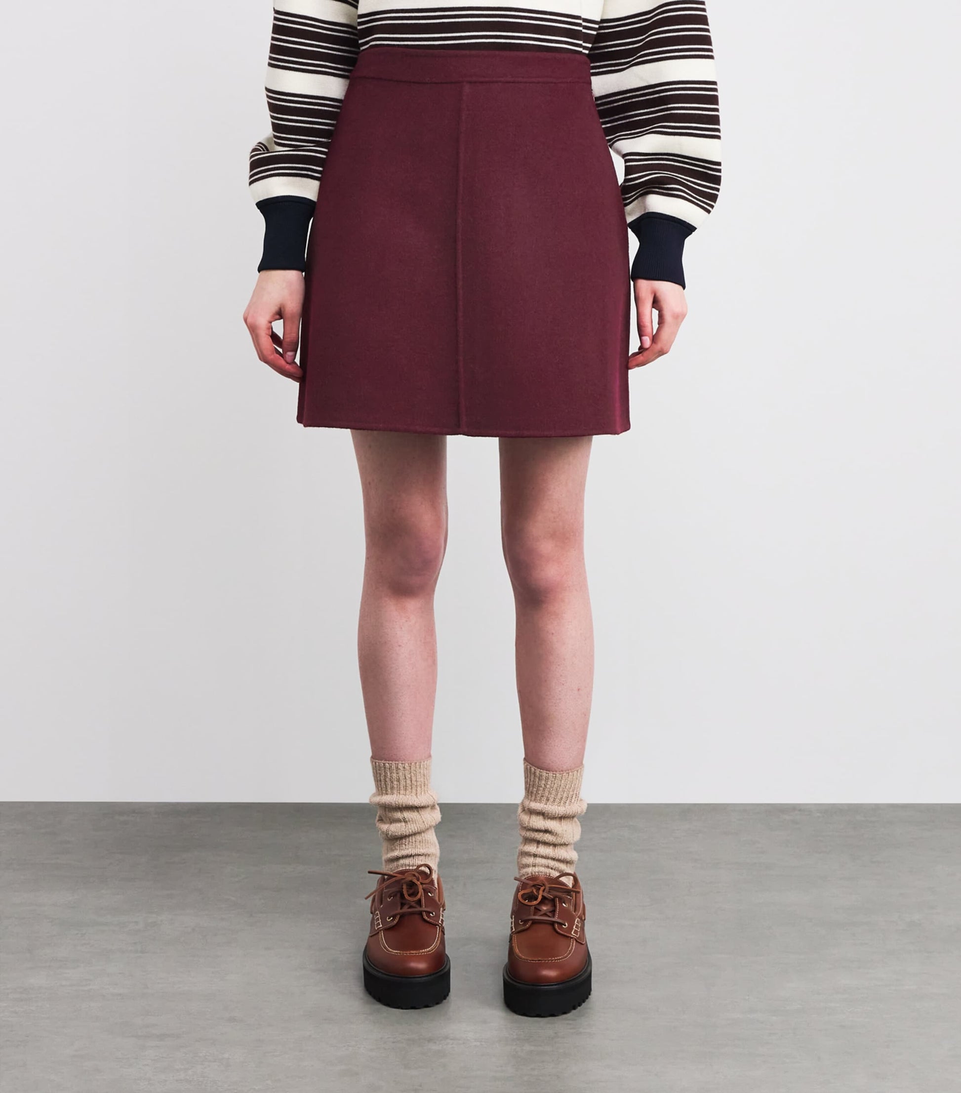 Claudie Pierlot Red Wool Mini Skirt