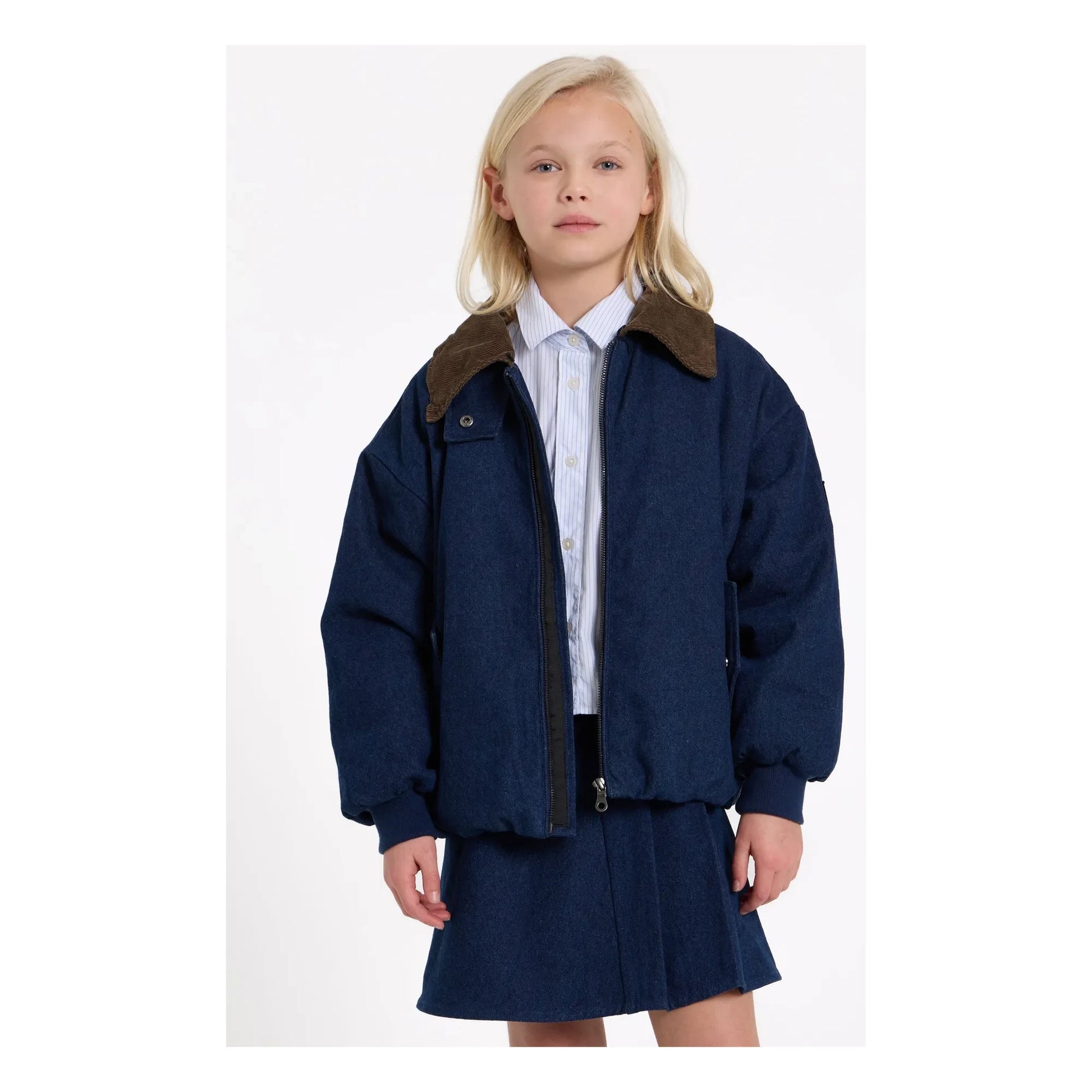 Finger in the nose - Aria Denim Aviator Jacket | Denim brut