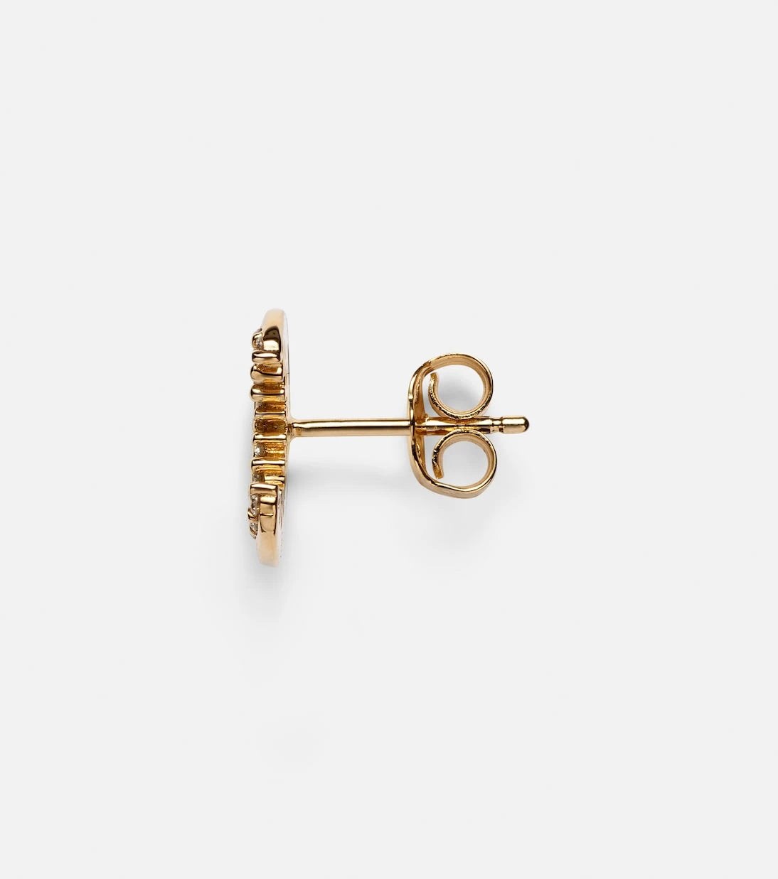 Sydney Evan - Crescent Moon 14kt gold single earring with diamonds