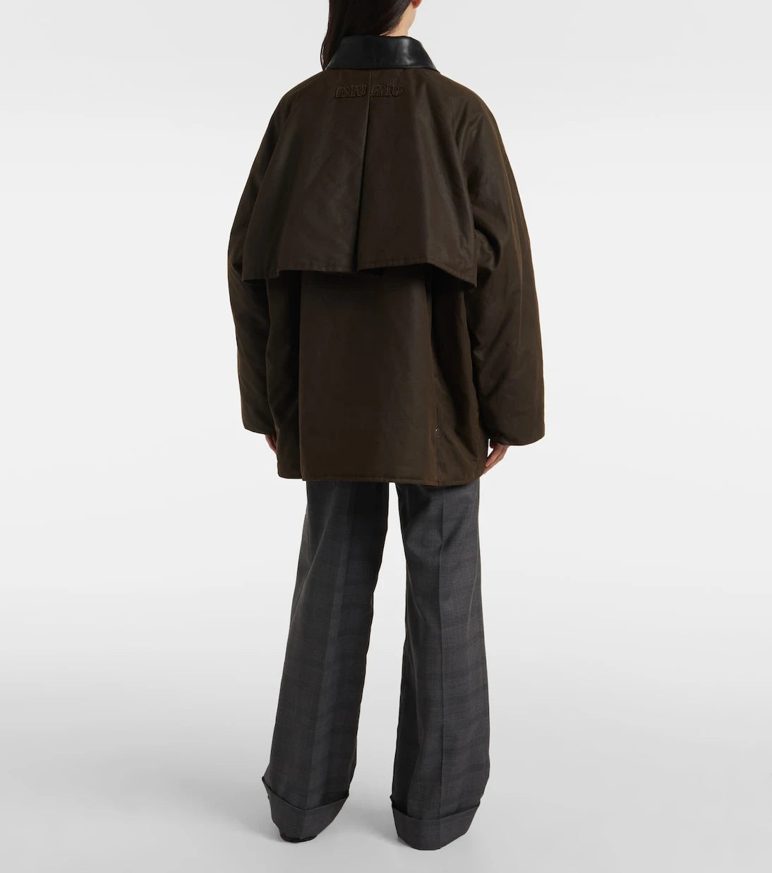 Miu Miu - Waxed oversized canvas cotton jacket