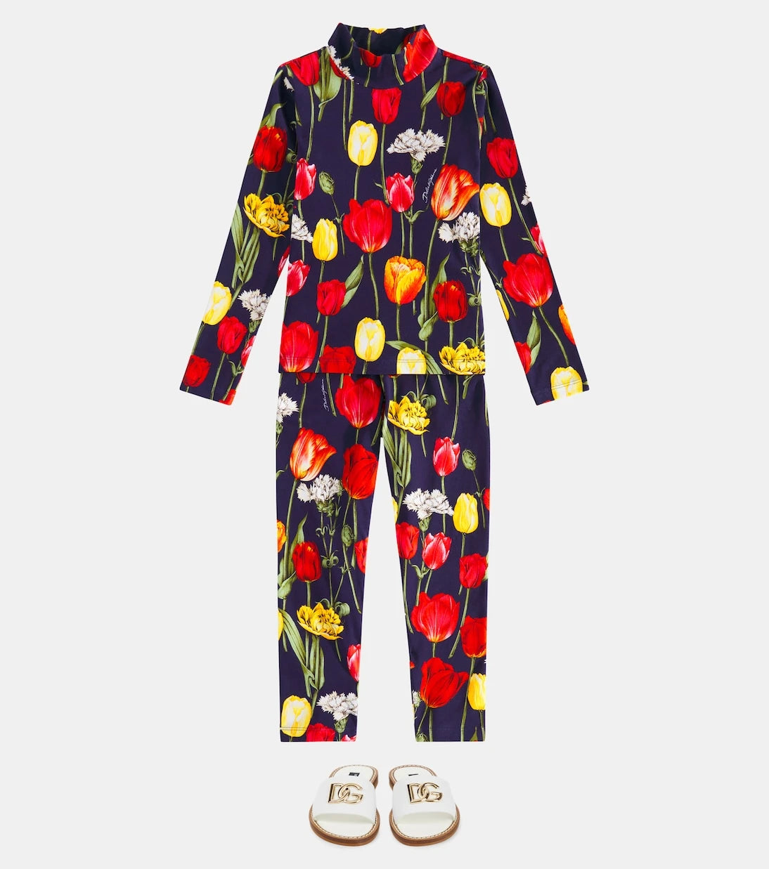 Dolce&Gabbana Kids - صنادل جلدية بشعار الماركة